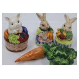 Blue Stripe Bow Rim Ceramic Dinnerware Set with Fruit Motifs (Plates, Mugs)