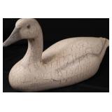 Pair of Crackle-Glaze Ceramic Swan Figurines with Ribbon - Vintage Decor