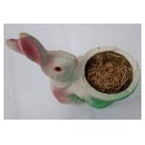 Vintage German Paper Mache Easter Bunny Candy Holder - 9.5 in tall