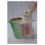 Vintage German Paper Mache Easter Bunny Candy Holder - 9.5 in tall