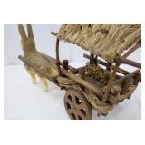 Rabbit with Wagon - Vintage German Paper Mache, 52 Inches Long