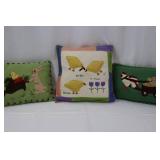 Easter Pillows - Handmade Felt Applique (Lot of 3)