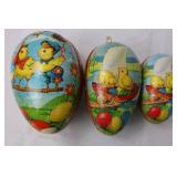 Easter Egg Candy Holder Set - Vintage 1950s German Paper Mache - 3 Pieces