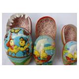 Easter Egg Candy Holder Set - Vintage 1950s German Paper Mache - 3 Pieces
