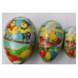 Easter Egg Candy Holder Set - Vintage 1950s German Paper Mache - 3 Pieces