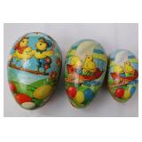 Easter Egg Candy Holder Set - Vintage 1950s German Paper Mache - 3 Pieces