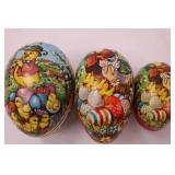 Vintage West German Paper Mache Easter Eggs - Chick & Egg Scenes (Lot of 3)