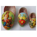 Vintage West German Paper Mache Easter Eggs - Set of 3: Large 5.5 in, Medium 4.5 in, Small 3.5 in