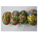 Vintage West German Paper-Mache Easter Eggs - Set of 4, Mixed Sizes (4-4.5 in & 3.5 in)