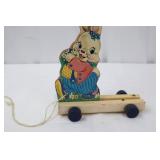 Fisher-Price Vintage Wooden Easter Bunny Pull Toy