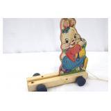 Fisher-Price Vintage Wooden Easter Bunny Pull Toy