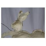 Rabbit in Wagon Figurine with Duck Pullers - Hand-Painted Easter Decor, Approximately 18 in