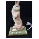 Midwest Rabbit Table Lamp - Floral Green Base with White Shade