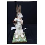 Midwest Rabbit Table Lamp - Floral Green Base with White Shade