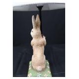 Midwest Rabbit Table Lamp - Floral Green Base with White Shade