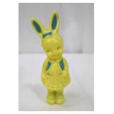 Rosbro Vintage Easter Bunny Toy - Girl Bunny Rattle - 5 Inches Tall