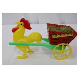 Easter Express Chicken Cart Toy - Yellow Rooster with Red Hay Basket