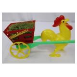 Easter Express Chicken Cart Toy - Yellow Rooster with Red Hay Basket