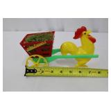 Easter Express Chicken Cart Toy - Yellow Rooster with Red Hay Basket