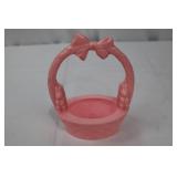 Rosbro Pink Easter Basket - Hard Plastic, Circa 1950s