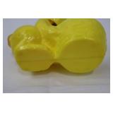 Vintage 1950s Easter Bunny Bobble-Head with Basket Yellow Vinyl