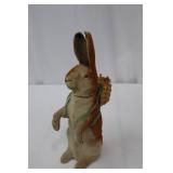 Vintage German Rabbit Figurines - 2-Piece Set with Basket, 9-inch Tall Bunny