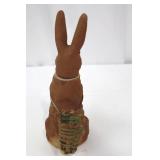 Vintage German Rabbit Figurines - 2-Piece Set with Basket, 9-inch Tall Bunny