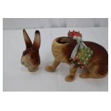 Vintage 1950s Rabbit Candy Holder with Baskets - Easter Decor