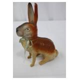 Vintage Ceramic Rabbit Figurines - Pair (Large Standing & Small Seated) with Ribbon