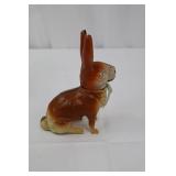 Vintage Ceramic Rabbit Figurines - Pair (Large Standing & Small Seated) with Ribbon
