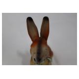 Vintage Ceramic Rabbit Figurines - Pair (Large Standing & Small Seated) with Ribbon
