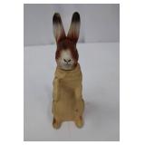 Vintage Ceramic Rabbit Figurines - Pair (Large Standing & Small Seated) with Ribbon