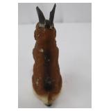 German Papier-Mache Easter Bunny Collectible - Carrot Holder with Evergreen Sprig