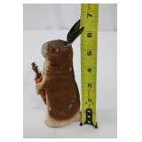 German Papier-Mache Easter Bunny Collectible - Carrot Holder with Evergreen Sprig