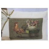 Flecked Bunny Plush 18 in Tall - Teal Ribbon Easter Decor