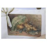 Flecked Bunny Plush 18 in Tall - Teal Ribbon Easter Decor