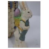 Midwest of Cannon Falls Teena Flanner Easter Figurines - Basket with Pastel Eggs & Bunnies