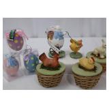 Midwest of Cannon Falls Exclusive Design Easter Figurine Set - 4-Piece on Wicker Basket Pedestals
