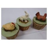 Midwest of Cannon Falls Exclusive Design Easter Figurine Set - 4-Piece on Wicker Basket Pedestals