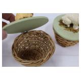 Midwest of Cannon Falls Exclusive Design Easter Figurine Set - 4-Piece on Wicker Basket Pedestals