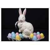 Teena Flanner Collection Bunny - 13in with 12 Painted Wooden Eggs