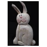 Wooden Easter Bunny Set - Large 10-1/2 in Standing Bunny, 4 in Reclining, 3 Mini Bunnies, 9 in Carrot