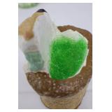 Ceramic Easter Bunny Figurines Lot - 2 Tall Brown Bunnies, 6 Eggs, 2 Kittens, Bunny & Rabbit Minis