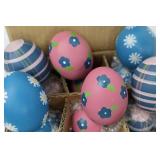 Wooden Easter Bunny Set - Tall 9.5 in, Small Movable Bunny, 3-Leg Table, Round Bunny 4.5 in