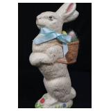 Tall Bunny Easter Figurine with Basket - 2 Bunny Eggs & 3 Decor Eggs (6-Piece Set)