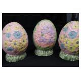 Tall Bunny Easter Figurine with Basket - 2 Bunny Eggs & 3 Decor Eggs (6-Piece Set)