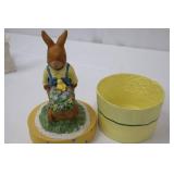 Vintage Easter Bunny Figurines Lot - 8 Pieces, Hong Kong Made
