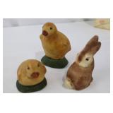 Vintage Easter Bunny Figurines Lot - 8 Pieces, Hong Kong Made