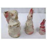Vintage Ceramic Bunny Planter Trio - Large/Medium/Small (6x5, 6x2, 3 3/4 x 1 3/4)