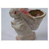 Vintage Ceramic Bunny Planter Trio - Large/Medium/Small (6x5, 6x2, 3 3/4 x 1 3/4)
